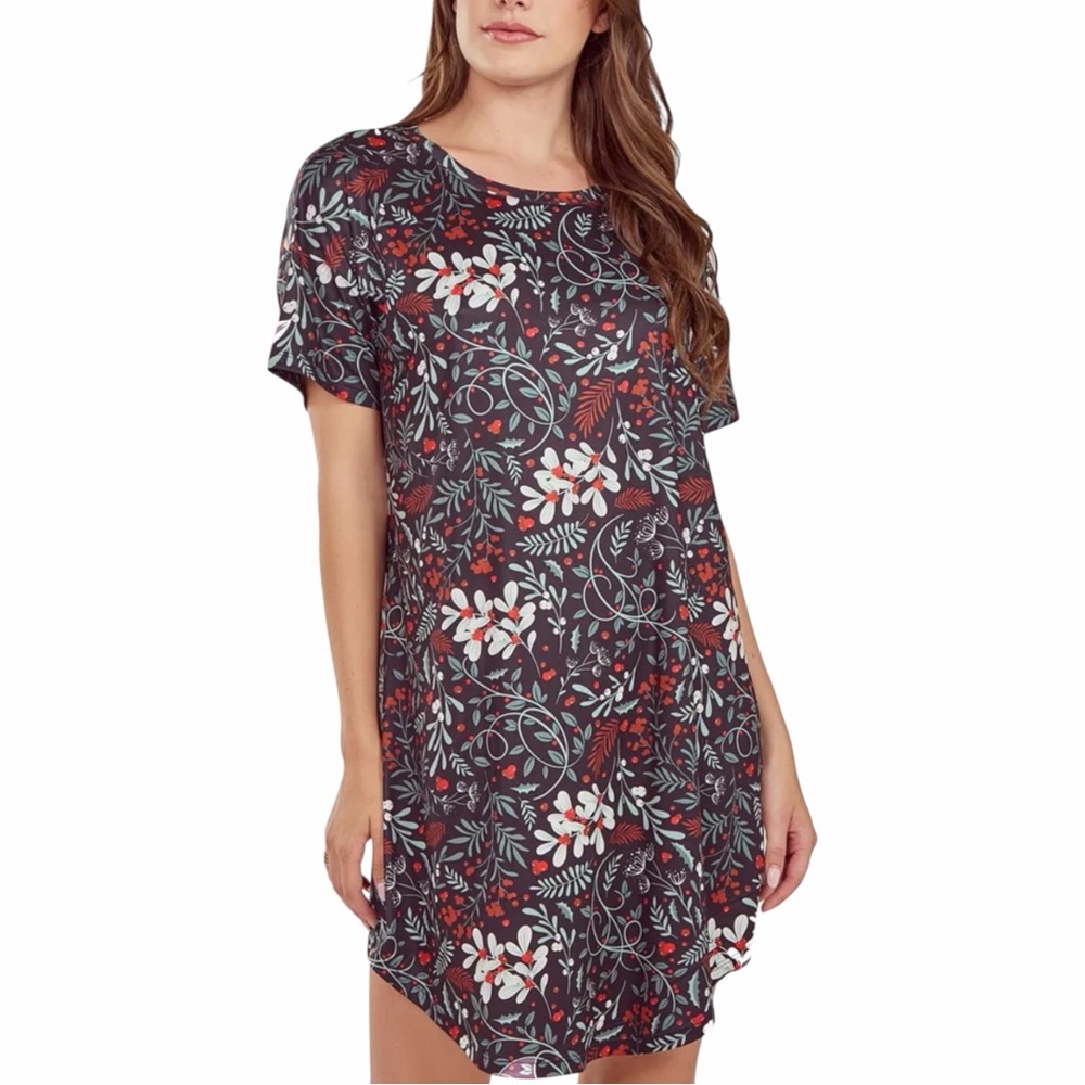 iCollection Women's Ultra Soft Floral Print Sleepshirt Nightgown - Medium NWT